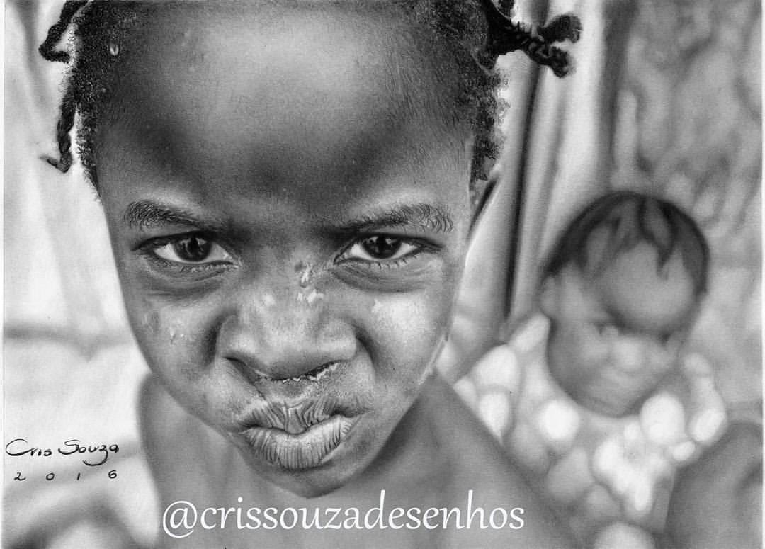 Desenho realista feito à mão — Desenho de Cristina Souza #dr323 | Desenhos Realistas
