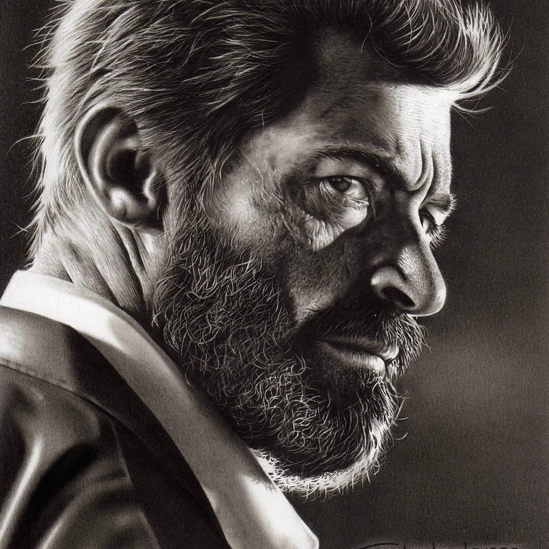 Desenho realista feito à mão — Charles Laveso - Desenho em papel Fabriano 4L (30x21cm) #dr327 | Desenhos Realistas