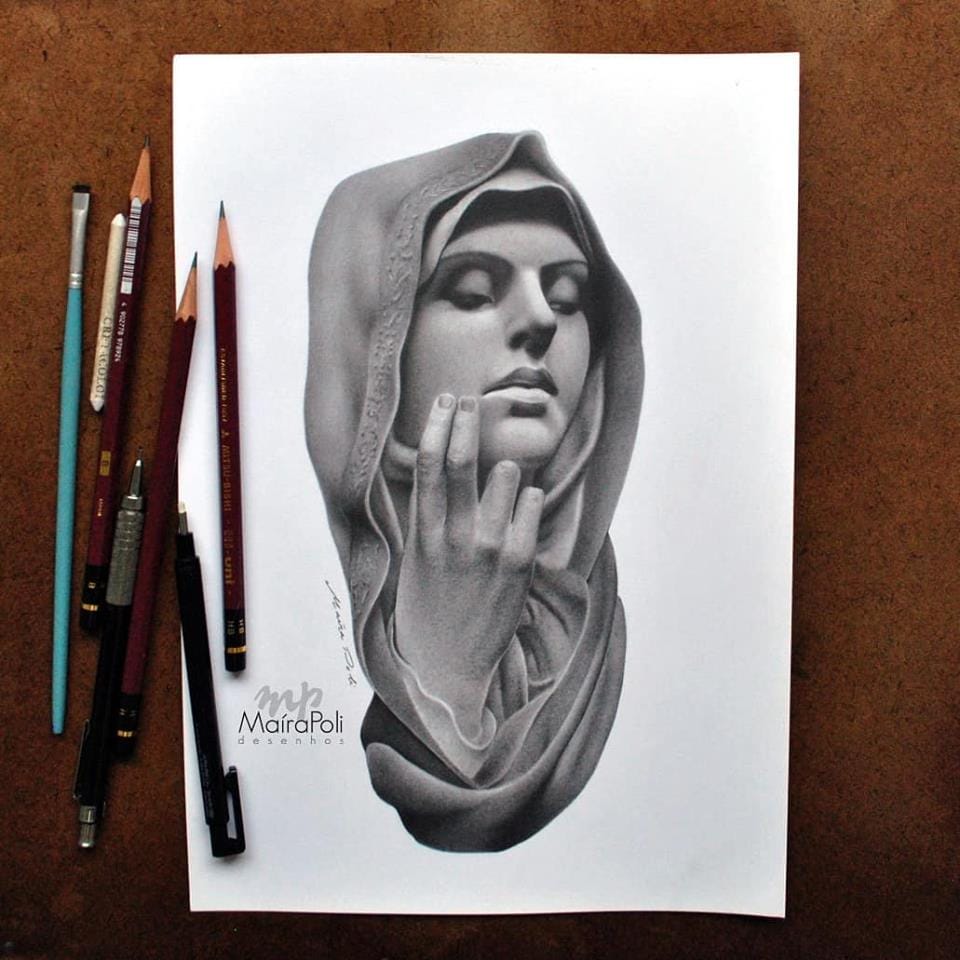 Desenho realista feito à mão — Maíra Poli 2018 #dr355 | Desenhos Realistas