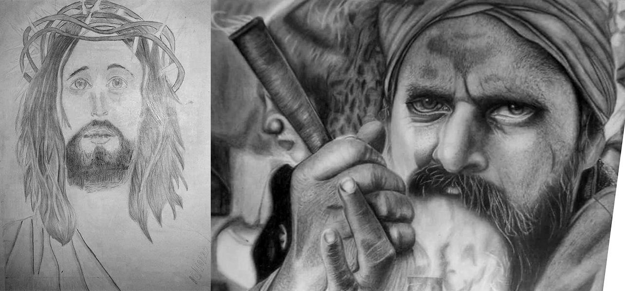 Desenho realista feito à mão — Desenho de Junior Kowalski (antes e depois do Curso Virtual) #dr374 | Desenhos Realistas