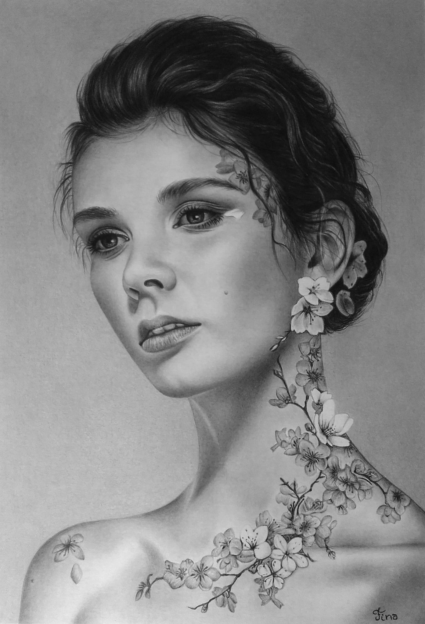 Desenho realista feito à mão — Fina Abellan #dr453 | Desenhos Realistas