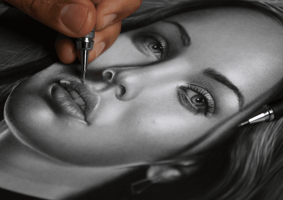 Desenho realista feito por Charles Laveso