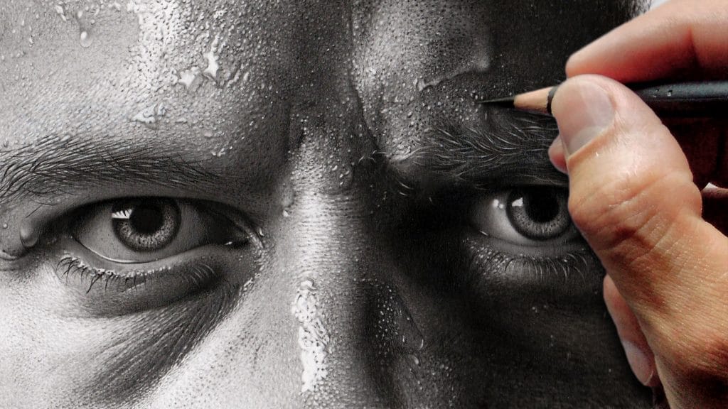 Comparação entre desenhos para colorir e desenho realista em preto e branco