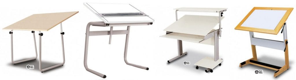 Modelos de mesa de desenho Trident em ordem crescente de complexidade