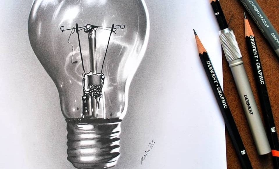 lampada em desenvolvimento desenho